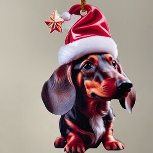 Dachshund Acrylic Christmas Ornament